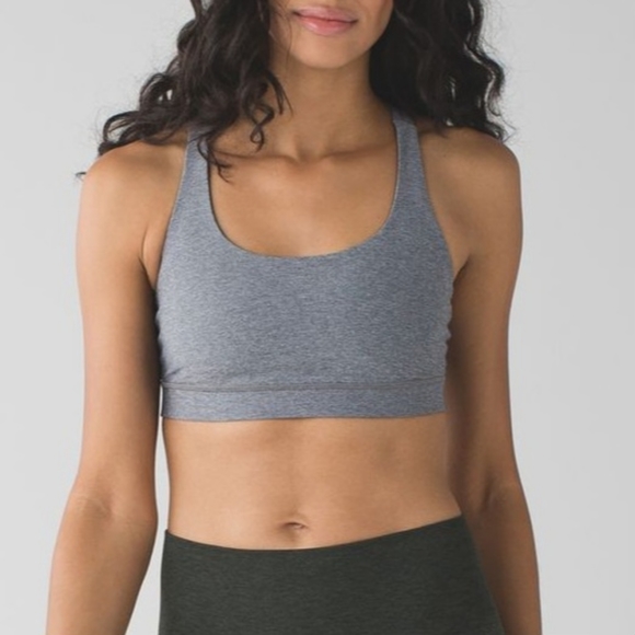 Lululemon Energy Bra - grey size 6 sports bra workout top - Picture 2 of 5